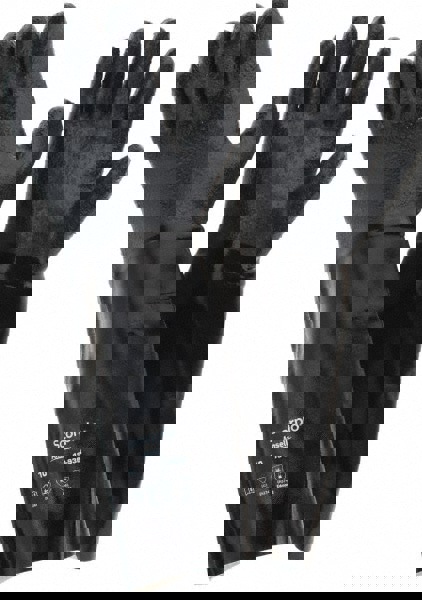 Series 19-938 Chemical Resistant Gloves: Size X-Large, 83.00 Thick, Neoprene, Neoprene, Supported,